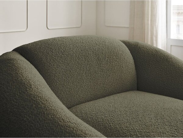 Zielony fotel z materiału bouclé Tina – Bobochic Paris