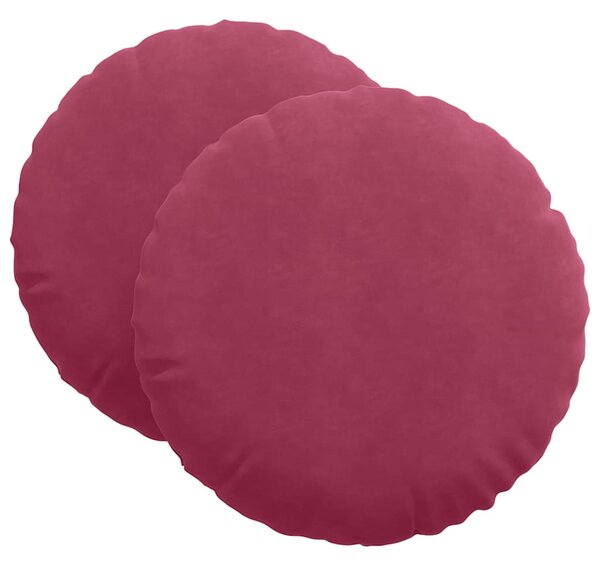 Poduszki na siedziska 2 pcs Czerwone wino Ø 80 x 29 cm Aksamit