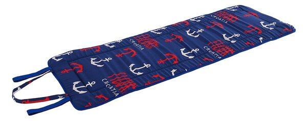 Czerwono-niebieska ogrodowa poduszka do siedzenia na leżak 52x148 cm Anchors – B.E.S