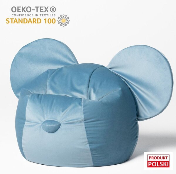 Niebieski dziecięcy worek do siedzenia Ears – The Brooklyn Kids