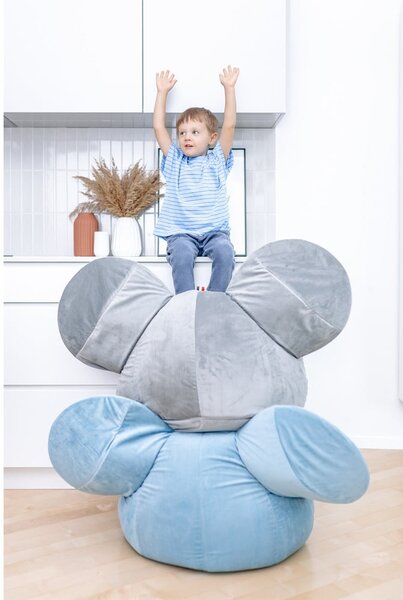 Niebieski dziecięcy worek do siedzenia Ears – The Brooklyn Kids