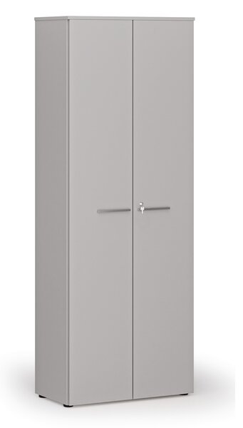 Szafa biurowa z drzwiami PRIMO GRAY, 800 x 420 x 2128 mm, szary