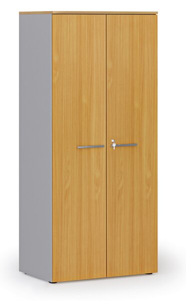 Szafa biurowa z drzwiami PRIMO GRAY, 800 x 500 x 1781 mm, szary/buk