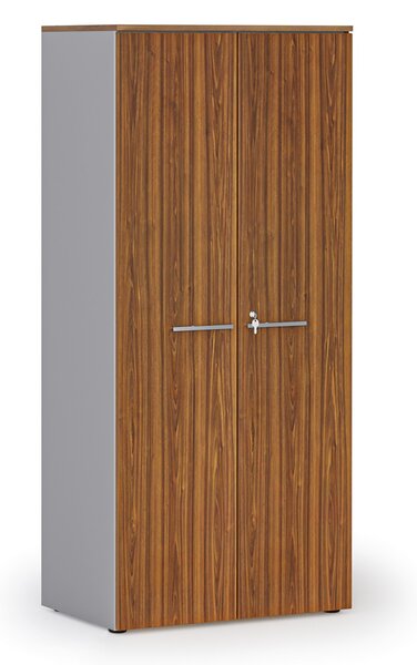 Szafa biurowa z drzwiami PRIMO GRAY, 800 x 500 x 1781 mm, szary/orzech