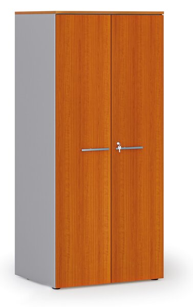 Szafa biurowa z drzwiami PRIMO GRAY, 1781 x 800 x 600 mm, szary/czereśnia