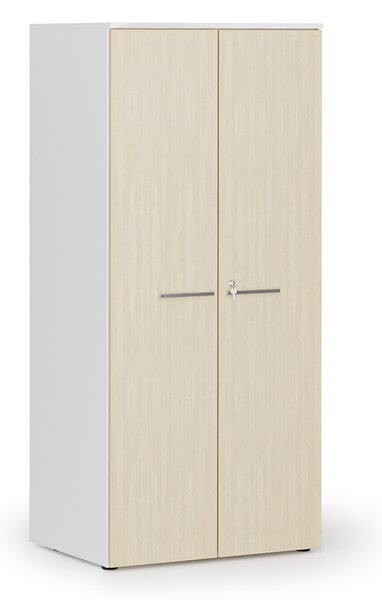 Szafa biurowa z drzwiami PRIMO WHITE, 1781 x 800 x 600 mm, biały/brzoza