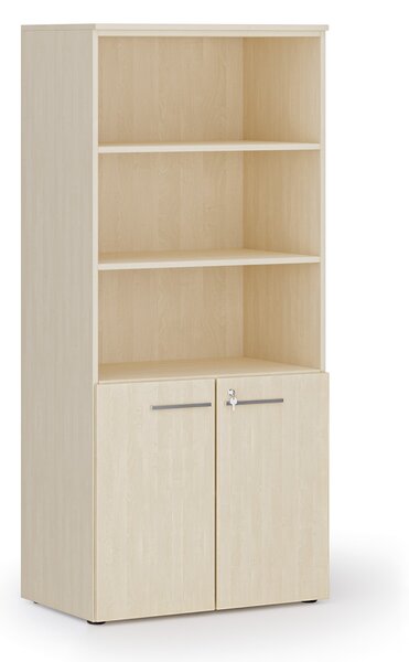 Szafa biurowa z drzwiami niskimi PRIMO WOOD, 800 x 500 x 1781 mm, brzoza