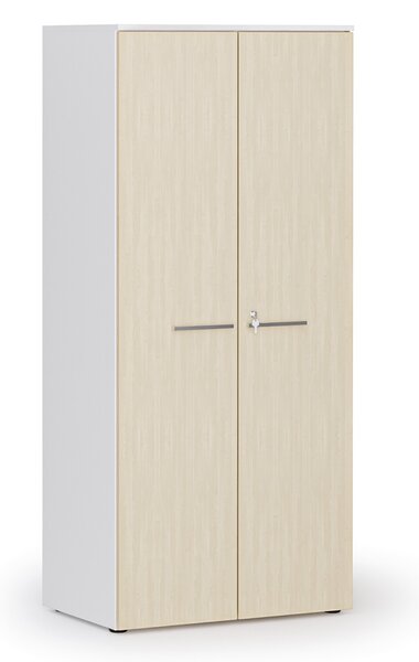 Szafa biurowa z drzwiami PRIMO WHITE, 800 x 500 x 1781 mm, biały/brzoza