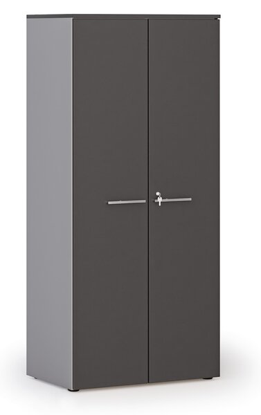 Szafa biurowa z drzwiami PRIMO GRAY, 800 x 500 x 1781 mm, szary/grafitowy