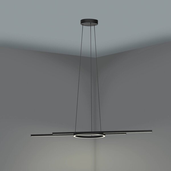 EGLO Inteligentna lampa wisząca Zillerio-Z, możliwość ściemniania, czarny, salon / jadalnia, aluminium, nowoczesny