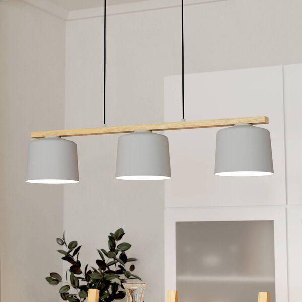 EGLO Lampa wisząca Mariel, możliwość ściemniania, aluminiowy / szary / cynkowy, salon / jadalnia, metal, skandynawski