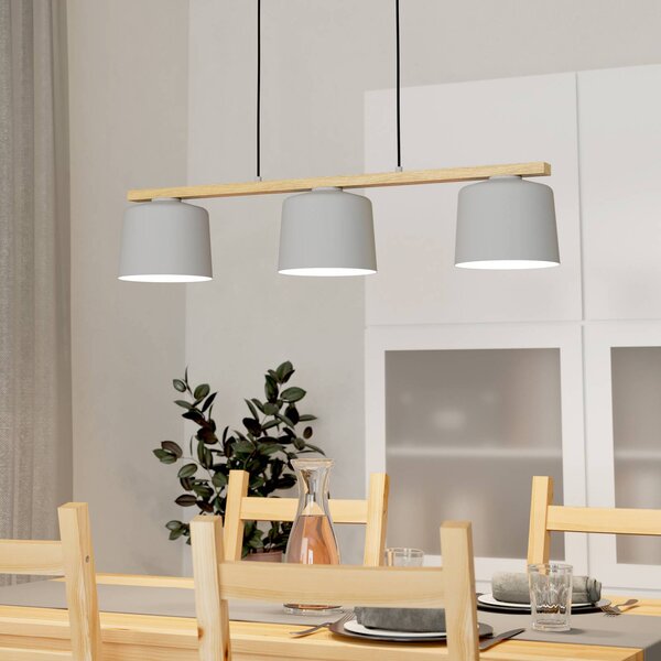 EGLO Lampa wisząca Mariel, możliwość ściemniania, aluminiowy / szary / cynkowy, salon / jadalnia, metal, skandynawski