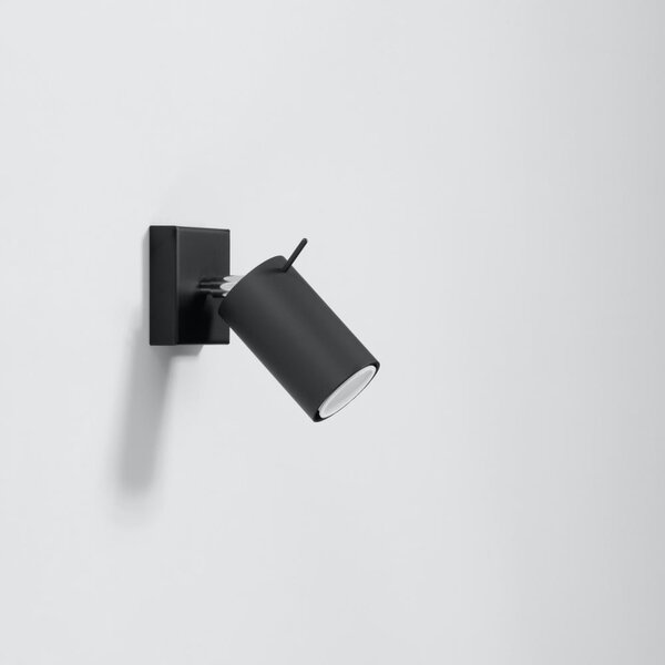 Czarna metalowa lampa punktowa 8x8 cm Etna – Sollux