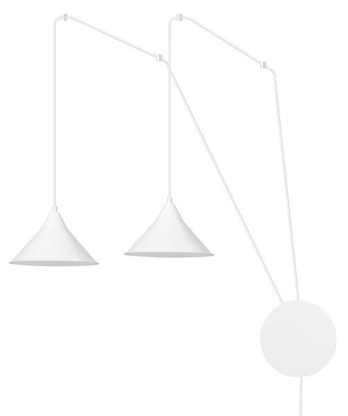 Abramo 2 White 159/2 Lampa Sufitowa Wisząca Regulowana Najnowszy Design Biała Loft