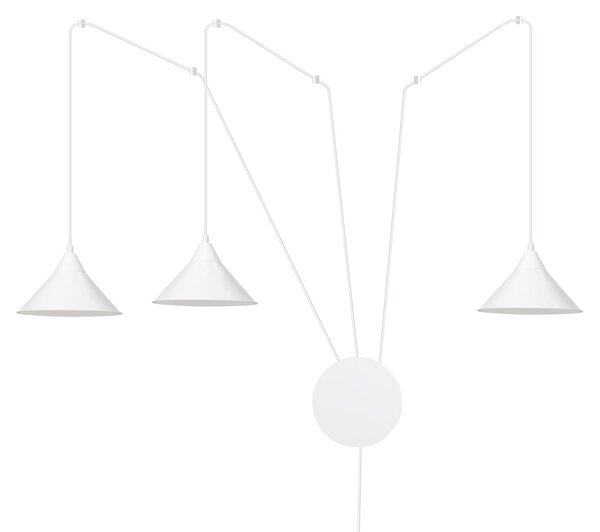 Abramo 3 White 159/3 Lampa Sufitowa Wisząca Regulowana Najnowszy Design Biała Loft