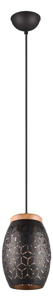 Czarna lampa wisząca ø 15 cm Bidar – Reality
