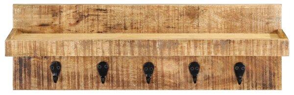 Wieszak ścienny na płaszcze, 60x15x20 cm, lite drewno mango