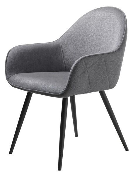 Szary tapicerowany fotel jadalniany z podłokietnikami Minto – Unique Furniture
