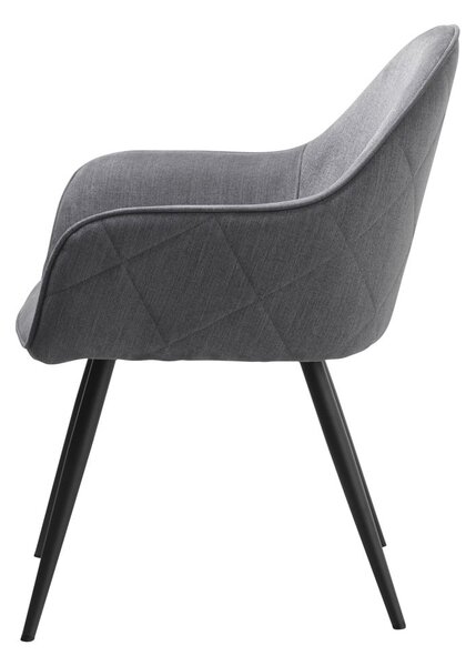 Szary tapicerowany fotel jadalniany z podłokietnikami Minto – Unique Furniture