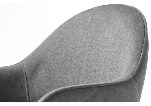Szary tapicerowany fotel jadalniany z podłokietnikami Minto – Unique Furniture