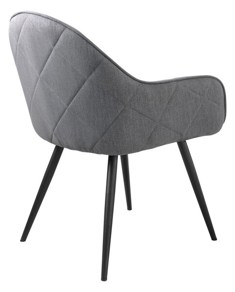 Szary tapicerowany fotel jadalniany z podłokietnikami Minto – Unique Furniture
