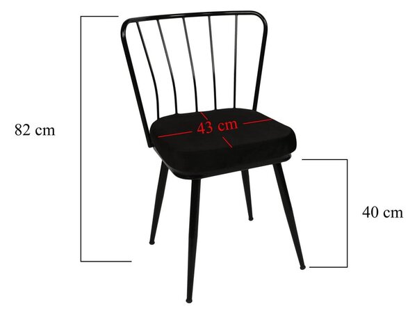 Czarne metalowe krzesła zestaw 2 szt. Yildiz – Kalune Design