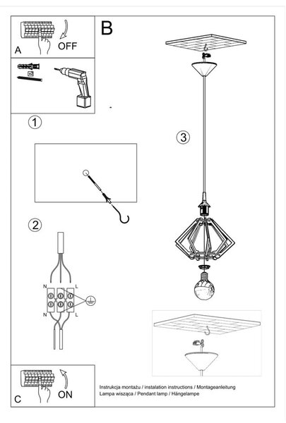 Lampa wisząca z drewnianym kloszem ø 27,5 cm Toranja – Sollux