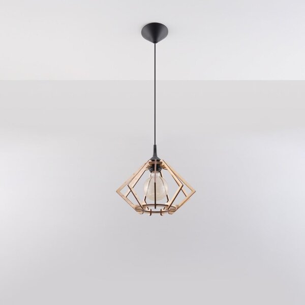 Lampa wisząca z drewnianym kloszem ø 27,5 cm Toranja – Sollux