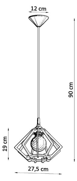 Lampa wisząca z drewnianym kloszem ø 27,5 cm Toranja – Sollux