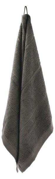 Ciemnoszary bawełniany ręcznik frotte 50x100 cm Line – Södahl