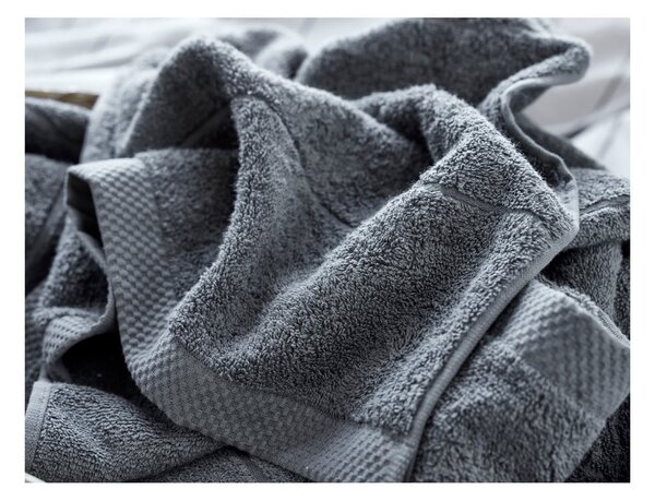 Ciemnoszary bawełniany ręcznik frotte 50x100 cm Line – Södahl