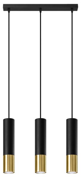 Lampa wisząca LOOPEZ 3L czarny/złoty Sollux Lighting