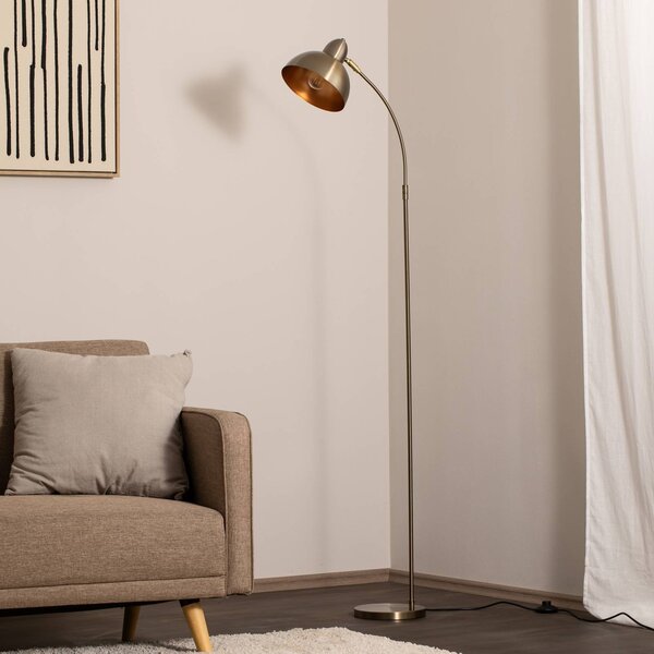 Lampa stojąca Varzan Opviq, mosiężny / złoty, salon / jadalnia, metal