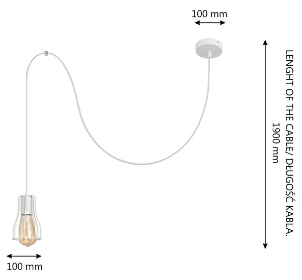 Lampa wisząca biała Tube W-KM 1924/1K WT