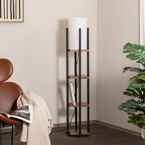 Lampa stojąca Shelf Opviq, czarny, salon / jadalnia, metal, nowoczesny