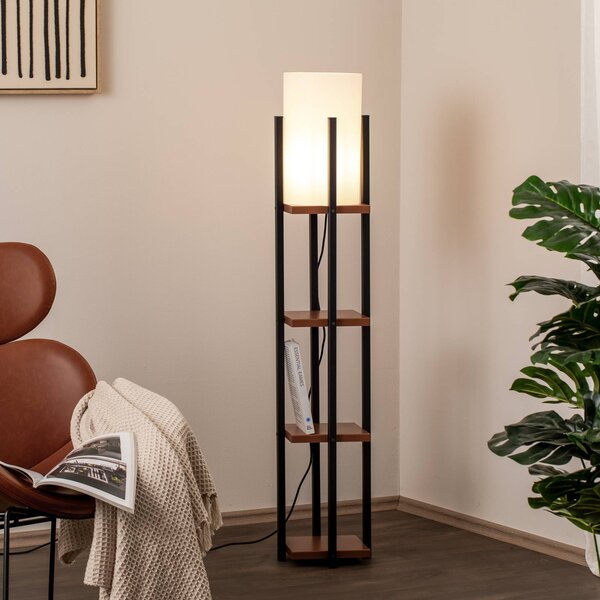 Lampa stojąca Shelf Opviq, czarny, salon / jadalnia, metal, nowoczesny