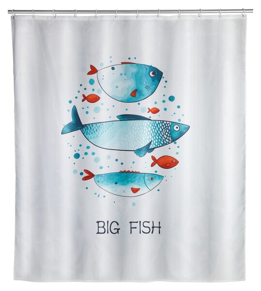 Zasłona prysznicowa odpowiednia do prania Wenko Big Fish, 180x200 cm