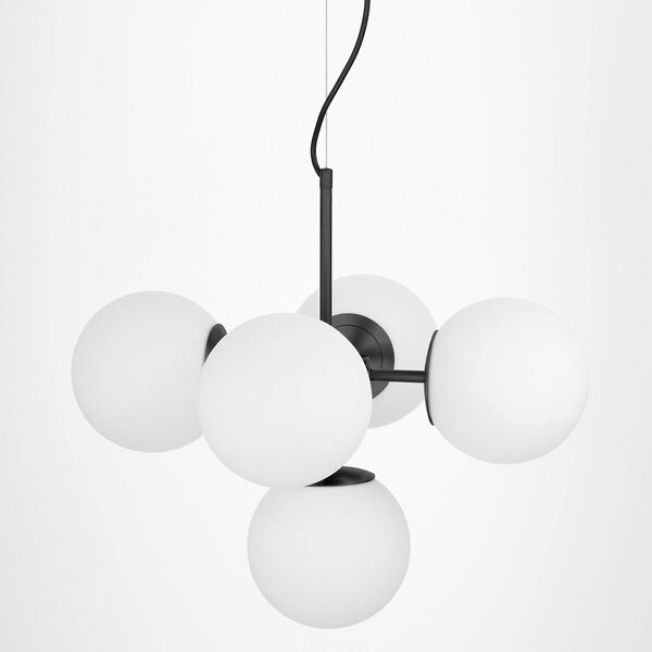 LAMPA WISZĄCA NOWOCZESNA CZARNA BIAŁE KULE STELVIO 5