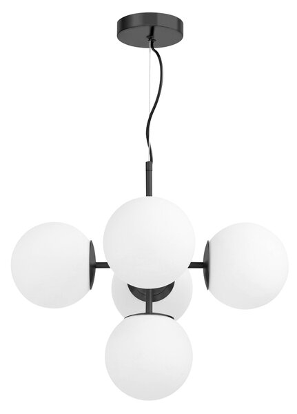 LAMPA WISZĄCA NOWOCZESNA CZARNA BIAŁE KULE STELVIO 5