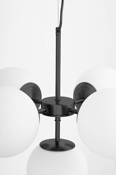 LAMPA WISZĄCA NOWOCZESNA CZARNA BIAŁE KULE STELVIO 5
