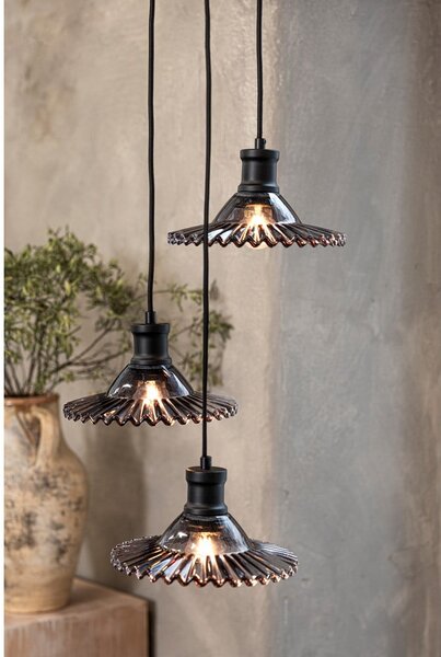 Czarna lampa wisząca ze szklanym kloszem ø 22 cm Novia – Markslöjd