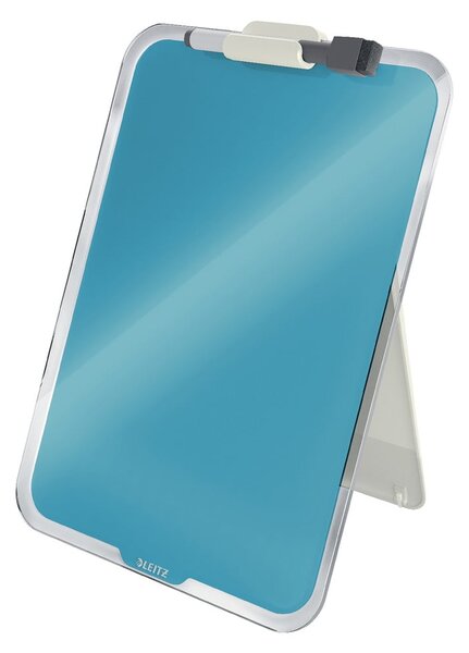 Niebieska szklana tabliczka na biurko Leitz Cosy, 22x30 cm