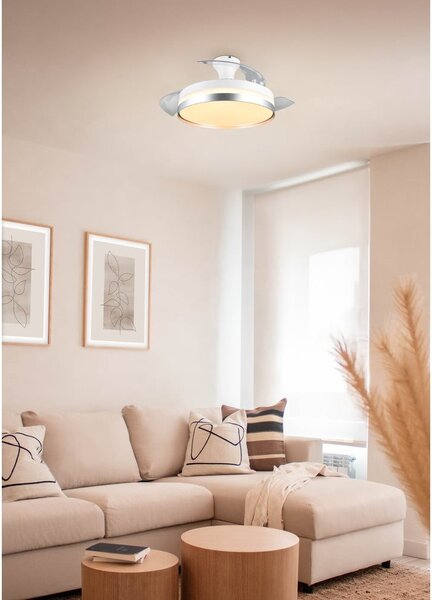 Biała/w kolorze srebra lampa sufitowa LED Lindberg – Reality