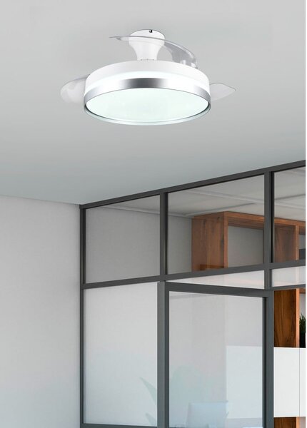 Biała/w kolorze srebra lampa sufitowa LED Lindberg – Reality