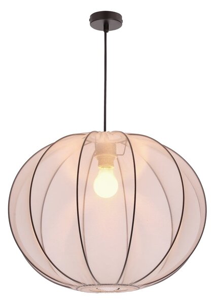 Biała lampa wisząca z tekstylnym kloszem ø 52 cm Mellow – Candellux Lighting