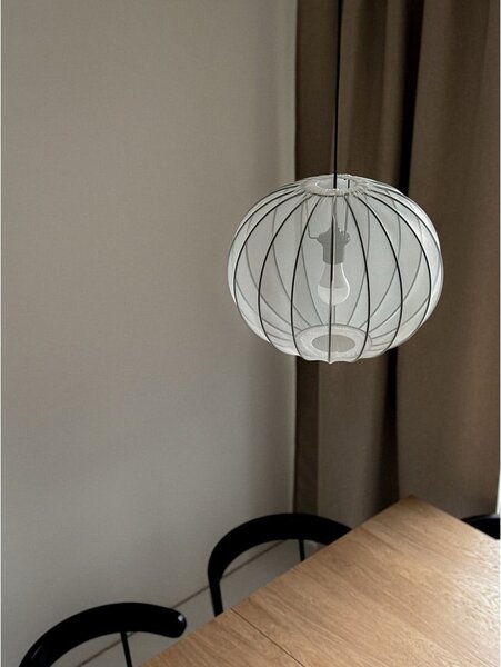 Biała lampa wisząca z tekstylnym kloszem ø 52 cm Mellow – Candellux Lighting