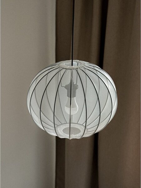 Biała lampa wisząca z tekstylnym kloszem ø 52 cm Mellow – Candellux Lighting