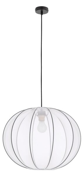 Biała lampa wisząca z tekstylnym kloszem ø 52 cm Mellow – Candellux Lighting