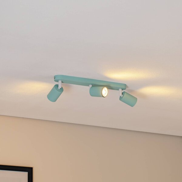 Reflektor sufitowy Livia, miętowo-zielony, 52 cm, 3-punktowa, metal, GU10 Livia TK Lighting, możliwość ściemniania, zielony, pokój dziecięcy, metal