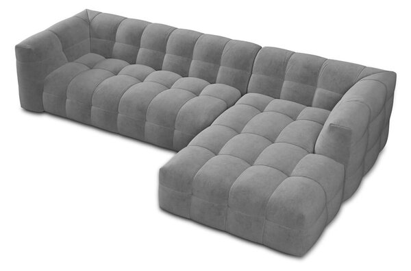 Szary aksamitny narożnik Windsor & Co Sofas Vesta, prawostronny